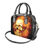 Burning Evil Skull Print Shoulder Handbag