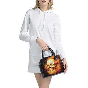 Burning Evil Skull Print Shoulder Handbag