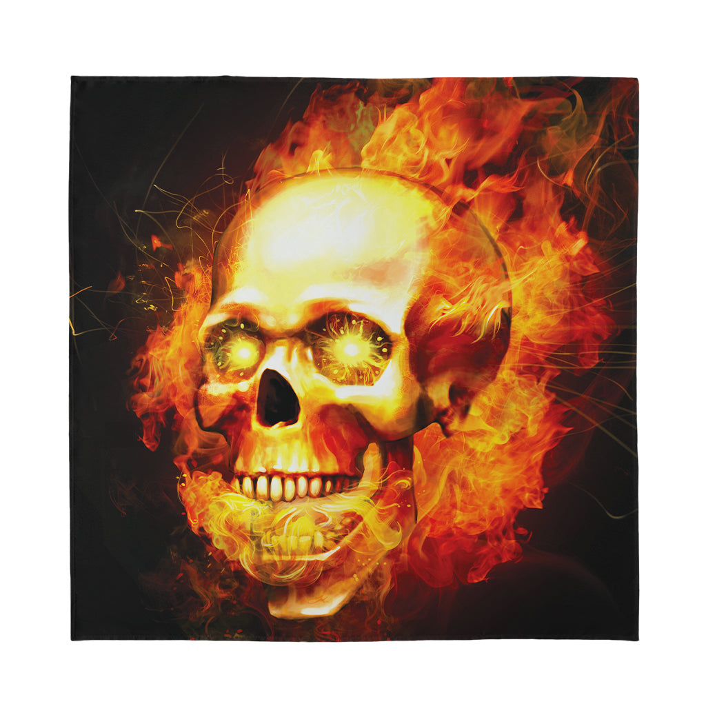 Burning Evil Skull Print Silk Bandana