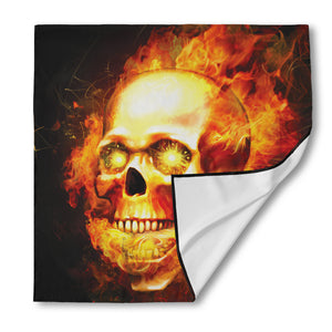 Burning Evil Skull Print Silk Bandana