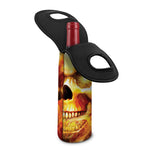 Burning Evil Skull Print Single Neoprene Wine Tote