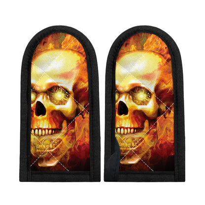 Burning Evil Skull Print Skillet Handle Cover