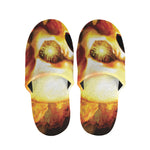 Burning Evil Skull Print Slippers