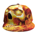 Burning Evil Skull Print Snapback Cap