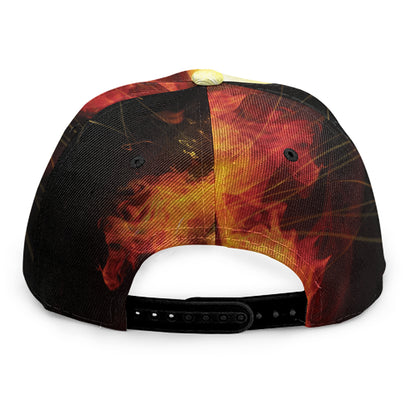 Burning Evil Skull Print Snapback Cap