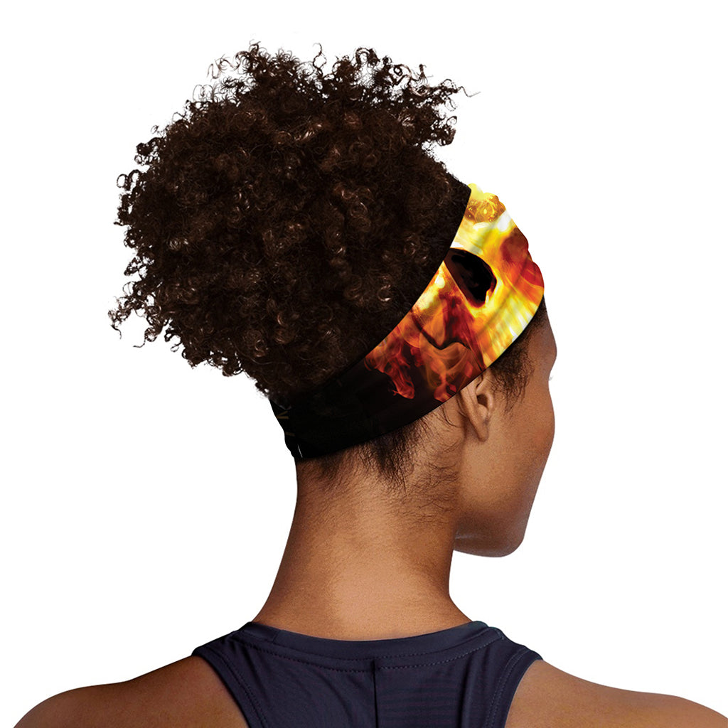 Burning Evil Skull Print Sports Headband