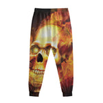 Burning Evil Skull Print Sweatpants