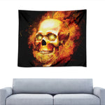 Burning Evil Skull Print Tapestry