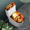Burning Evil Skull Print Toilet Lid And Tank Cover Set