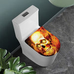 Burning Evil Skull Print Toilet Lid Cover