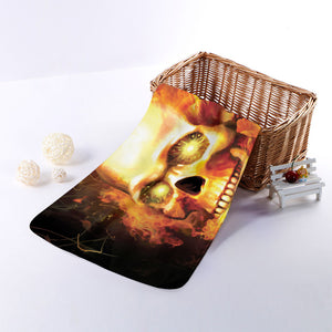 Burning Evil Skull Print Towel