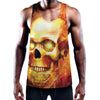 Burning Evil Skull Print Training Tank Top