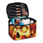 Burning Evil Skull Print Travel Makeup Bag