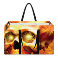 Burning Evil Skull Print Utility Tote Bag