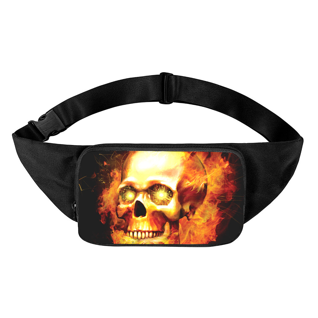 Burning Evil Skull Print Waist Bag