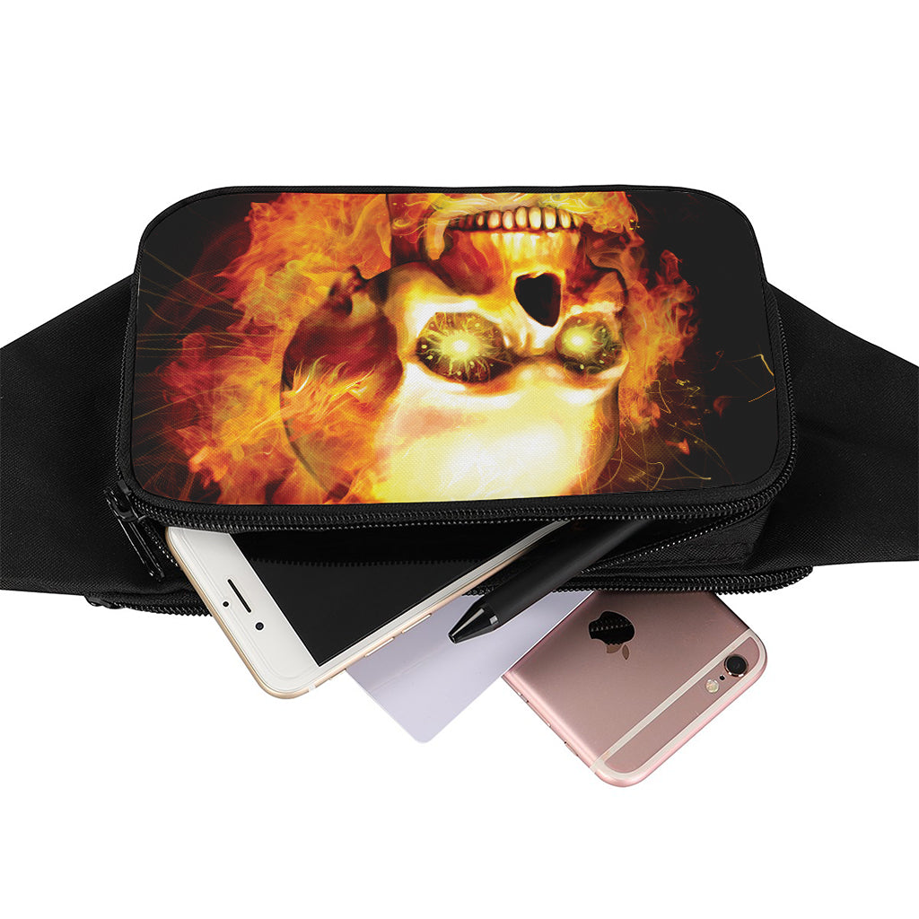 Burning Evil Skull Print Waist Bag