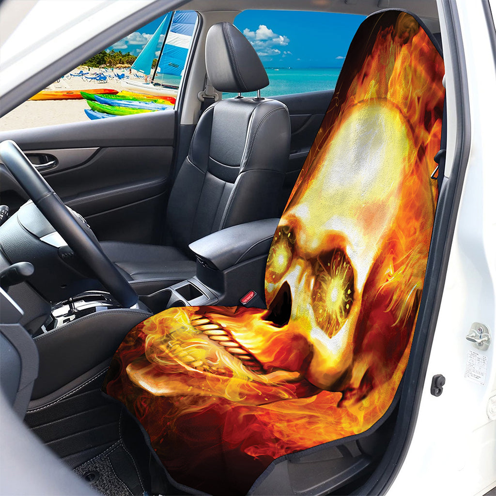 Burning Evil Skull Print Waterproof Car Seat Cover
