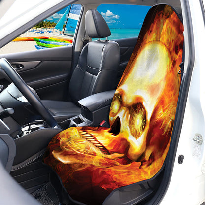 Burning Evil Skull Print Waterproof Car Seat Cover
