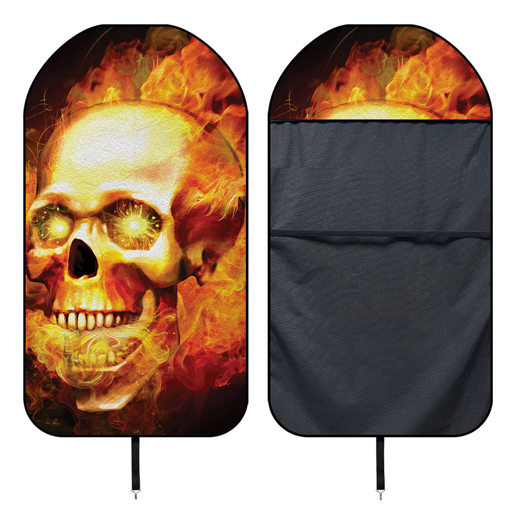Burning Evil Skull Print Waterproof Car Seat Cover