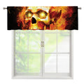Burning Evil Skull Print Window Valance