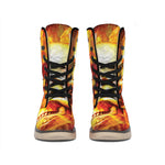 Burning Evil Skull Print Winter Boots