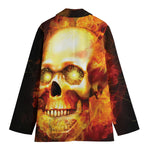 Burning Evil Skull Print Women's Blazer