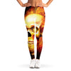 Burning Evil Skull Print Women's Leggings