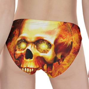 Burning Evil Skull Print Women's Panties