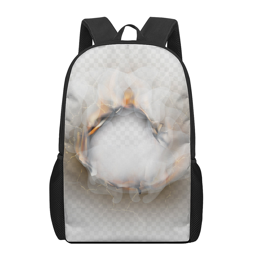 Burning Hole Print 17 Inch Backpack