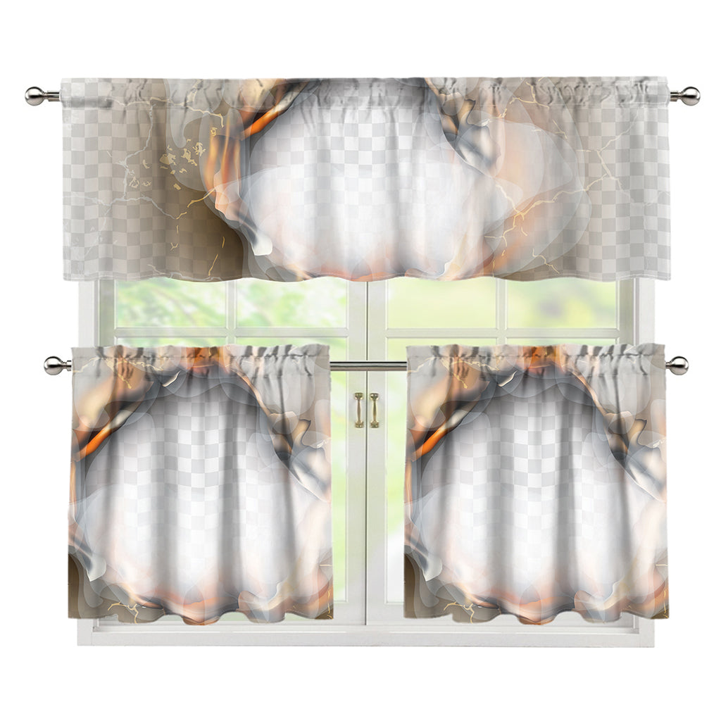 Burning Hole Print 3 Piece Kitchen Curtains