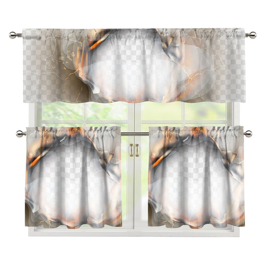 Burning Hole Print 3 Piece Kitchen Curtains