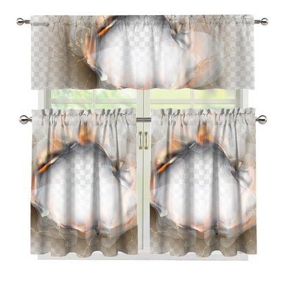 Burning Hole Print 3 Piece Kitchen Curtains