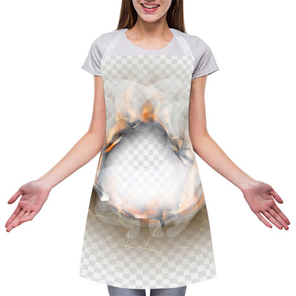 Burning Hole Print Adjustable Apron