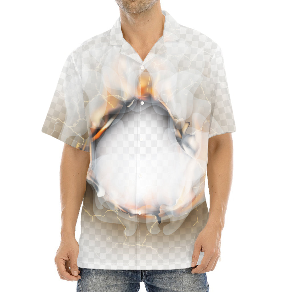 Burning Hole Print Aloha Shirt