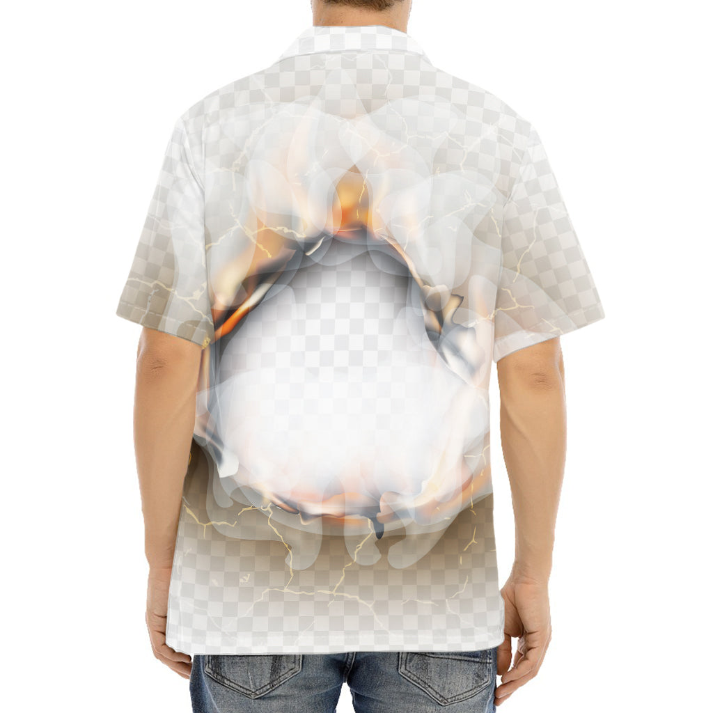 Burning Hole Print Aloha Shirt