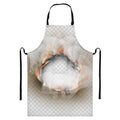 Burning Hole Print Bib Apron With Pocket