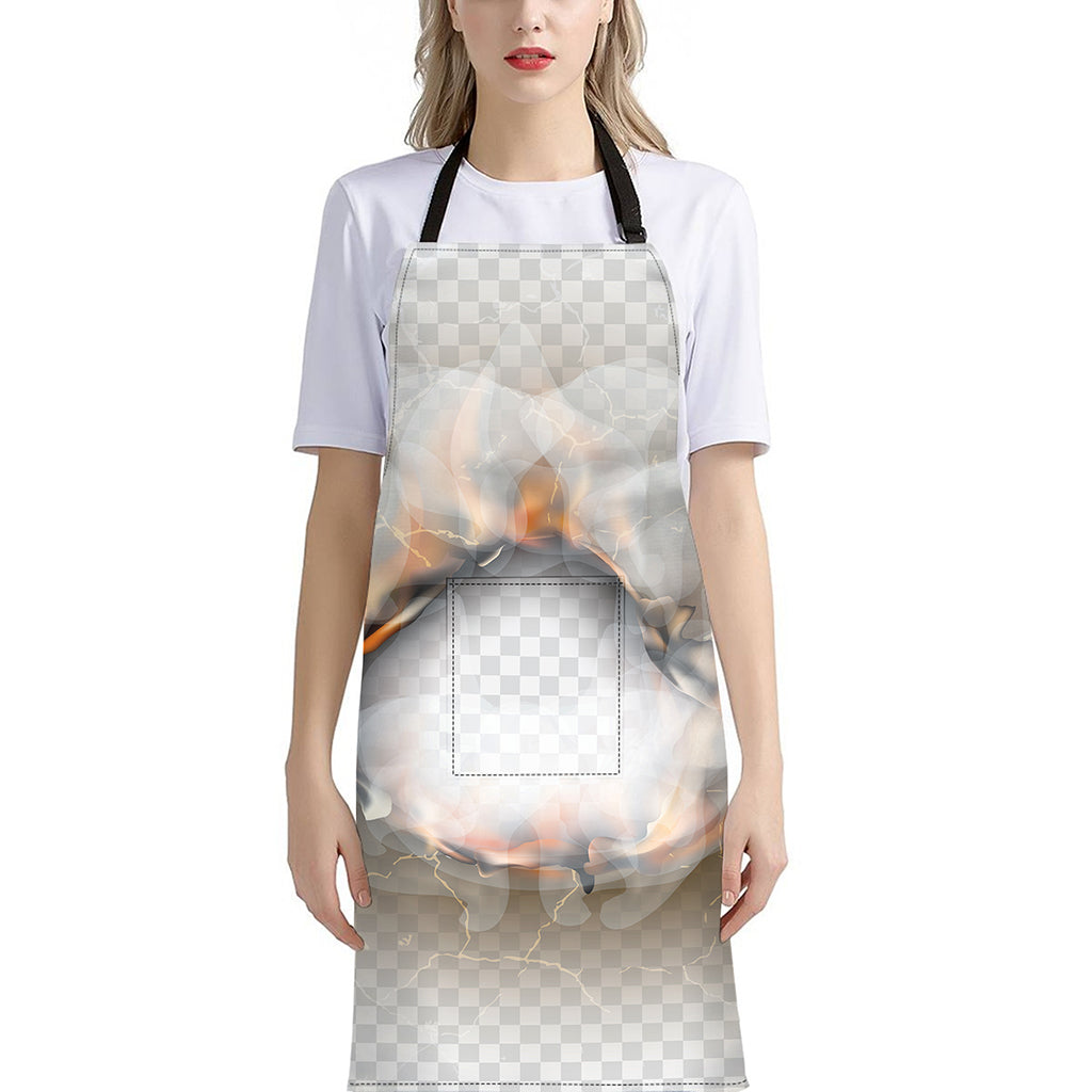 Burning Hole Print Bib Apron With Pocket