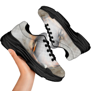 Burning Hole Print Black Chunky Shoes