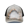Burning Hole Print Black Mesh Trucker Hat