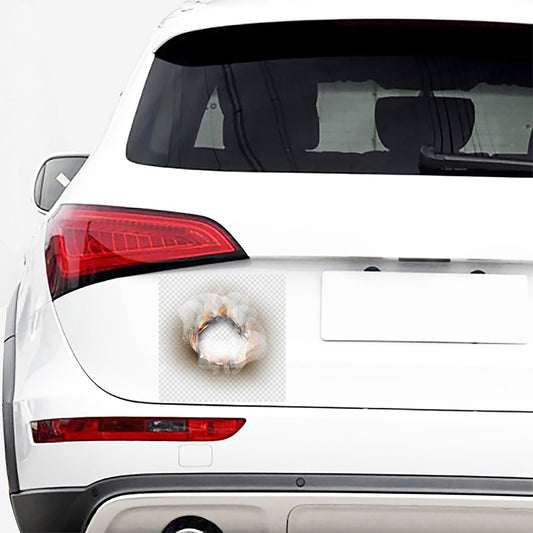Burning Hole Print Car Sticker