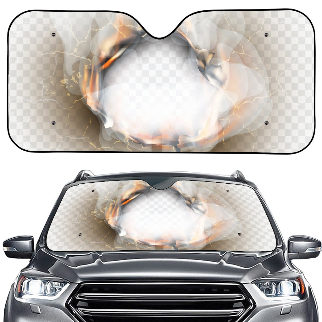 Burning Hole Print Car Windshield Sun Shade