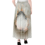 Burning Hole Print Chiffon Maxi Skirt