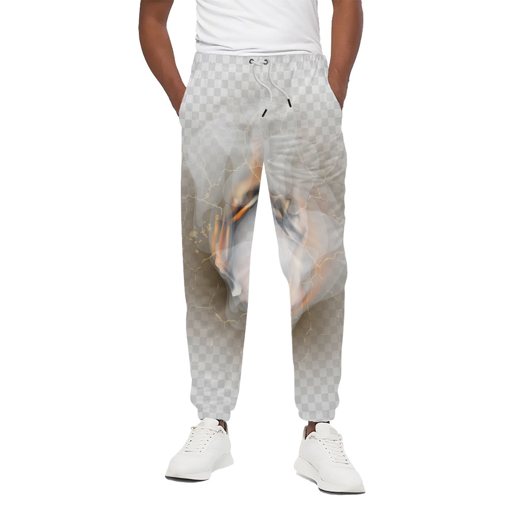 Burning Hole Print Cotton Pants