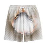 Burning Hole Print Cotton Shorts