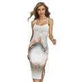 Burning Hole Print Cross Back Cami Dress