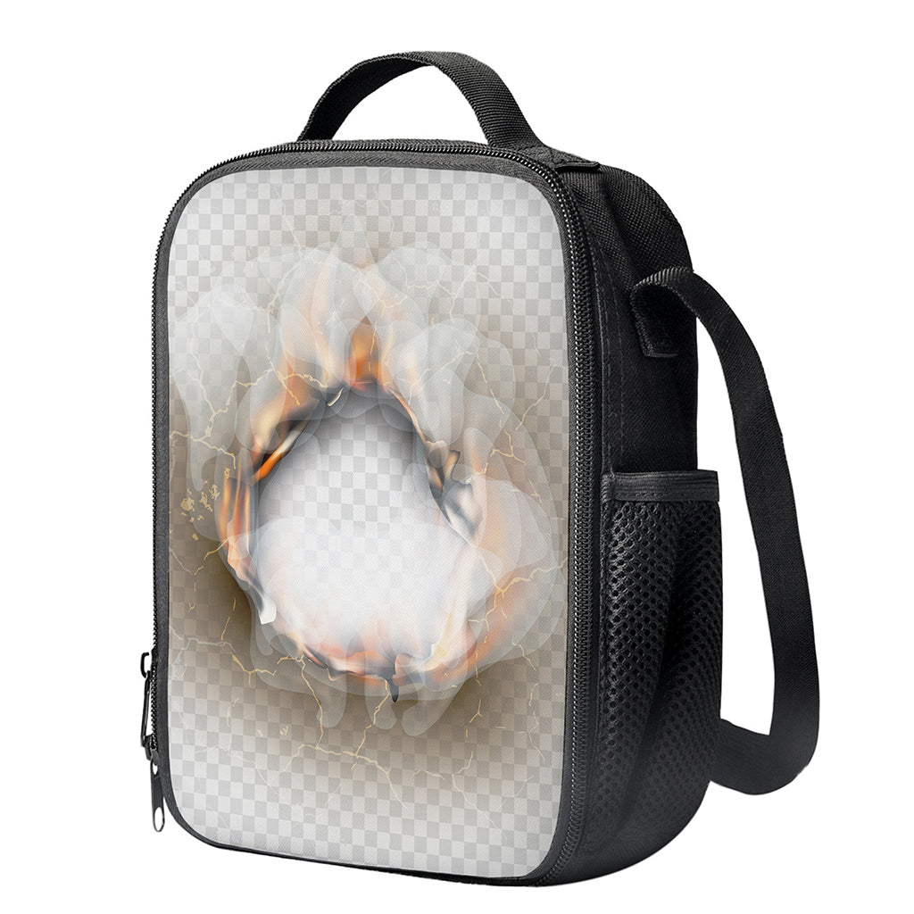 Burning Hole Print Crossbody Lunch Bag