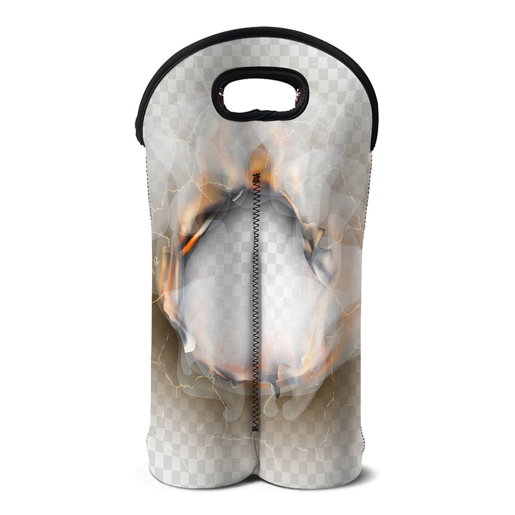 Burning Hole Print Double Neoprene Wine Tote