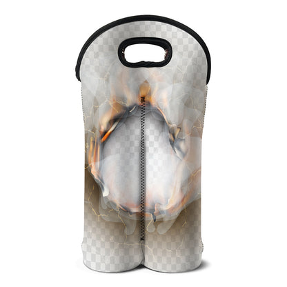 Burning Hole Print Double Neoprene Wine Tote