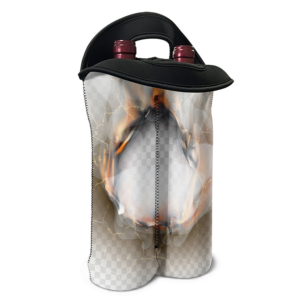 Burning Hole Print Double Neoprene Wine Tote