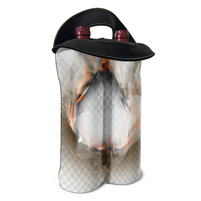 Burning Hole Print Double Neoprene Wine Tote